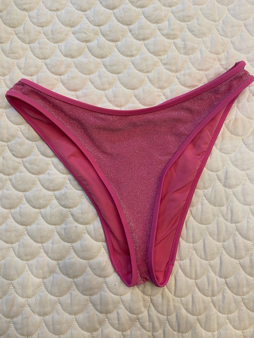 Aerie Pink Glitter Cheekiest Swim Bottom Medium